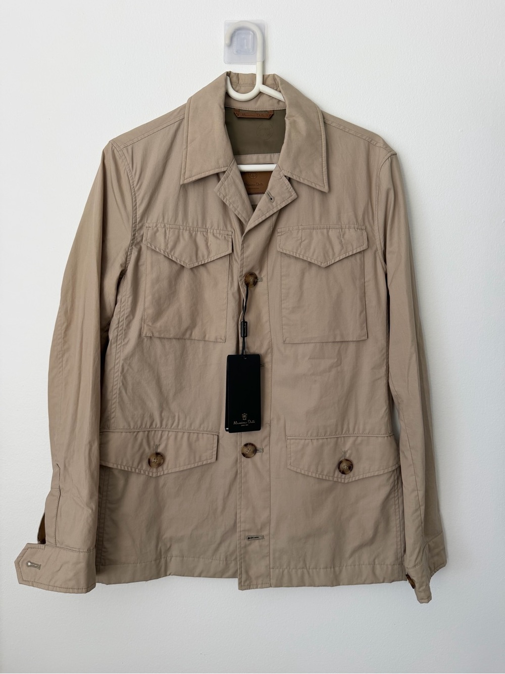 Men’s Massimo Dutti Khaki Field Jacket with Patch Pockets - S